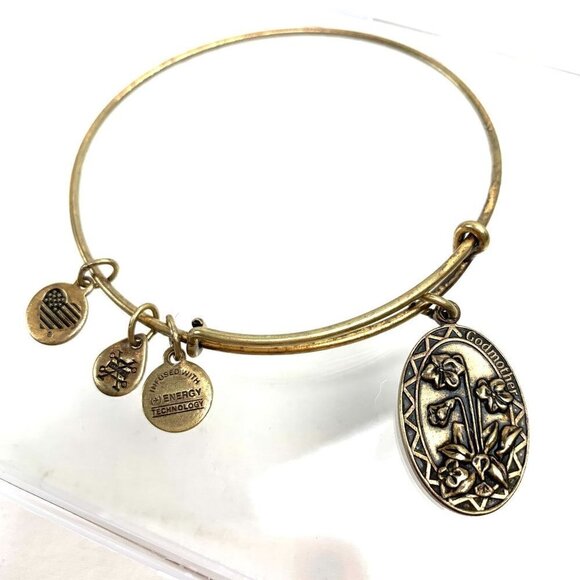 Alex and Ani Godmother Charm Bracelet - Gold, Expands 2"- 3.5" - Picture 1 of 2